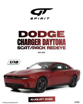 Dodge  - Charger 2025 red - 1:18 - GT Spirit - GT585 - GT585 | Toms Modelautos