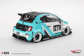 Fiat  - 595 Abarth 2024 white/blue - 1:18 - Top Speed - TS0623 - TS0623 | Toms Modelautos