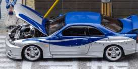 Nissan  - GTR-R33 silver/blue - 1:64 - Focal Horizon  - FH018 - FH018 | Toms Modelautos
