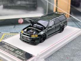 Nissan  - R34 Wagon dark green - 1:64 - Focal Horizon  - FH041 - FH041 | Toms Modelautos