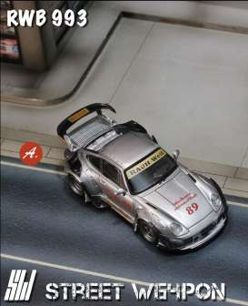 Porsche  - RWB 993 grey - 1:64 - Street Weapon - STW192 - STW192 | Toms Modelautos