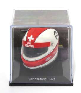 Helmet  - 1974 white/red - 1:5 - Magazine Models - HELFE18 - HELFE18 | Toms Modelautos