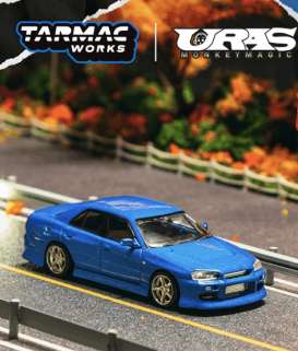 Nissan  - Skyline ER34 blue - 1:64 - Tarmac - T64G-088-BL - TC-T64G-088-BL | Toms Modelautos