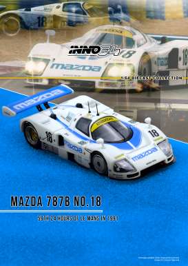 Mazda  - 787B 1991 white/blue - 1:64 - Inno Models - IN64-787B-18LM91 - IN64-787B-18LM91 | Toms Modelautos