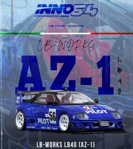 Mazda  - AZ-1 blue - 1:64 - Inno Models - IN64-LBWK-AZ1-01 - IN64-LBWK-AZ1-01 | Toms Modelautos