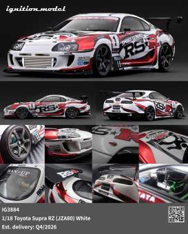 Toyota  - Supra RZ (JZA80) white/red/black - 1:18 - Ignition - IG3884 - IG3884 | Toms Modelautos