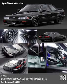 Toyota  - Corolla black - 1:18 - Ignition - IG3869 - IG3869 | Toms Modelautos