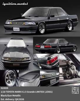 Toyota  - Mark II black/gun metallic - 1:18 - Ignition - IG3859 - IG3859 | Toms Modelautos