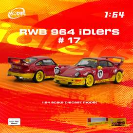 Porsche  - RWB 964 red/yellow - 1:64 - ModelModel - MM64-RWB964-003 - MM64-RWB964-003 | Toms Modelautos