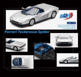 Ferrari  - Testarossa 1989 silver - 1:64 - BBR - BBRFER64039 - BBRFER64039 | Toms Modelautos
