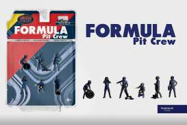 Figures  - Formula Pit Crew Team Blue various - 1:64 - American Diorama - AD-2442 - AD-2442 | Toms Modelautos
