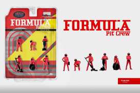 Figures  - Formula Pit Crew Team Red various - 1:64 - American Diorama - AD-2443 - AD-2443 | Toms Modelautos