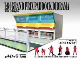 diorama  - Grand Prix Paddock Diorama *Te various - 1:64 - American Diorama - AD-2447 - AD-2447 | Toms Modelautos