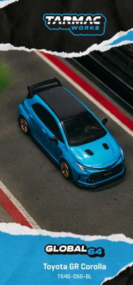 Toyota  - Corolla GR 2025 flame blue - 1:64 - Tarmac - T64G-066-BL-B - TC-T64G-066-BL-BL | Toms Modelautos