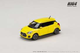 Suzuki  - Swift Sport yellow - 1:64 - Hobby Japan - HJ641083AY - HJ641083AY | Toms Modelautos