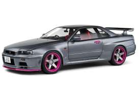 Nissan  - Skyline 1999 grey - 1:18 - Solido - SO1804310 - soli1804310 | Toms Modelautos