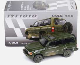 Toyota  - Land Rover LC80 1994 army green - 1:64 - Massdi - TYT1010 - MAS-TYT1010 | Toms Modelautos