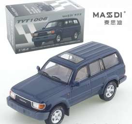 Toyota  - Land Rover LC80 1994 purplish blue - 1:64 - Massdi - TYT1006 - MAS-TYT1006 | Toms Modelautos