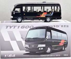 Toyota  - Coaster 2013 black - 1:64 - Massdi - TYT1600 - MAS-TYT1600 | Toms Modelautos