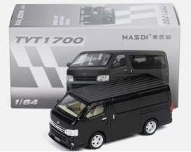 Toyota  - Hiace 2010 black - 1:64 - Massdi - TYT1700 - MAS-TYT1700 | Toms Modelautos