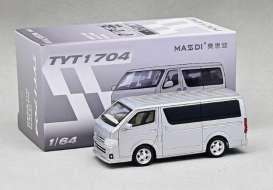 Toyota  - Hiace 2010 silver - 1:64 - Massdi - TYT1704 - MAS-TYT1704 | Toms Modelautos