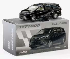 Toyota  - Sienna 2023 black - 1:64 - Massdi - TYT1800 - MAS-TYT1800 | Toms Modelautos