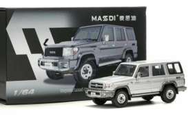 Toyota  - Land Cruiser LC76 1994 silver - 1:64 - Massdi - TYT1904 - MAS-TYT1904 | Toms Modelautos