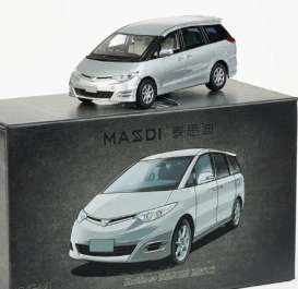 Toyota  - Estima GSR50 2006 silver - 1:64 - Massdi - TYT2604 - MAS-TYT2604 | Toms Modelautos