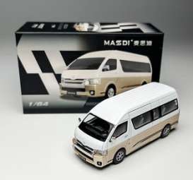 Toyota  - Hiace H200 2023 white/gold - 1:64 - Massdi - TYT3800 - MAS-TYT3800 | Toms Modelautos