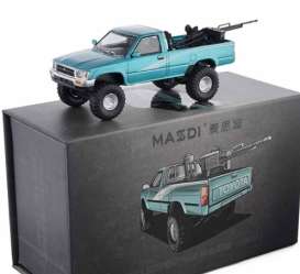 Toyota  - Hilux LN107 1994 turquise - 1:64 - Massdi - TYT3904 - MAS-TYT3904 | Toms Modelautos