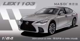 Lexus  - LS 500h 2020 silver - 1:64 - Massdi - LEX1103 - MAS-LEX1103 | Toms Modelautos
