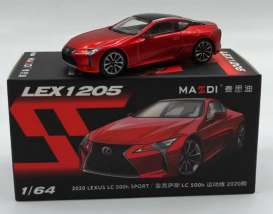 Lexus  - LS 500h 2020 red - 1:64 - Massdi - LEX1205 - MAS-LEX1205 | Toms Modelautos