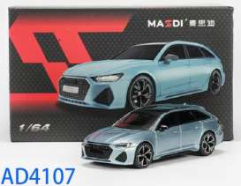 Audi  - RS6 ice blue - 1:64 - Massdi - AD4107 - MAS-AD4107 | Toms Modelautos