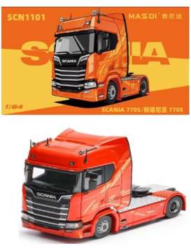 Scania  - 770S orange - 1:64 - Massdi - SCN1101 - MAS-SCN1101 | Toms Modelautos