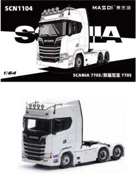 Scania  - 770S white - 1:64 - Massdi - SCN1104 - MAS-SCN1104 | Toms Modelautos