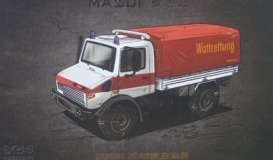 Unimog  - U1300L white/red - 1:64 - Massdi - TJ1014 - MAS-TJ1014 | Toms Modelautos