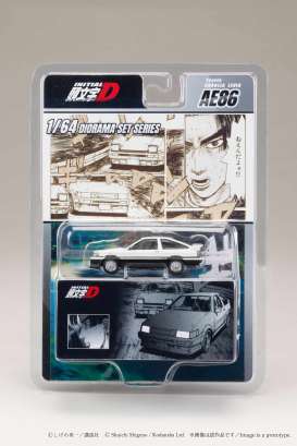 Toyota  - Corolla Levin AE86 white/black - 1:64 - Hobby Japan - HJDMD008B - HJDMD008B | Toms Modelautos