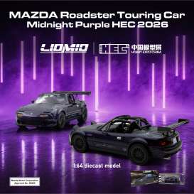 Mazda  - Roadster purple - 1:64 - Liomio - LI64-Roadster-HEC202 - LI64-Roadster-HEC2026 | Toms Modelautos