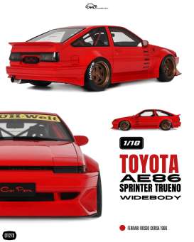 Toyota  - AE86 1986 red - 1:18 - OttOmobile Miniatures - OT1278 - OT1278 | Toms Modelautos