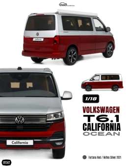 Volkswagen  - T6.1 2021 red/silver - 1:18 - OttOmobile Miniatures - OT1342 - OT1342 | Toms Modelautos