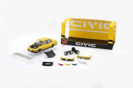 Honda  - Civic EF2 1991 yellow - 1:64 - BM Creations - 64B0469 - BM64B0469 | Toms Modelautos