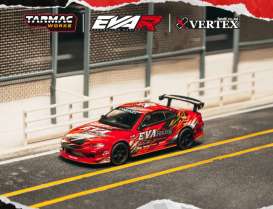 Nissan  - Silvia (S15) 2025 red - 1:64 - Tarmac - T64G-023-EVA02 - TC-T64G-023-EVA02 | Toms Modelautos