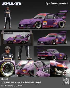 Porsche  - RWB 993 matte purple - 1:18 - Ignition - IG4042 - IG4042 | Toms Modelautos