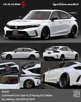 Honda  - Civic  white - 1:18 - Ignition - IG3935 - IG3935 | Toms Modelautos