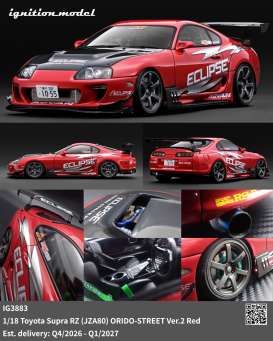 Toyota  - Supra RZ (JZ80) red - 1:18 - Ignition - IG3883 - IG3883 | Toms Modelautos