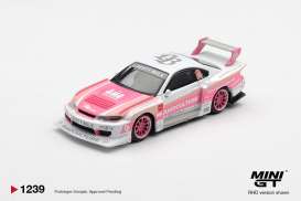 Nissan  - Silvia (S15) 2026 white/pink - 1:64 - Mini GT - MGT01239-BL - MGT01239-BL | Toms Modelautos