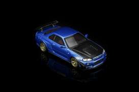 Nissan  - Skyline GT-R (R34) blue - 1:64 - Motorhelix - M63476 - MH63476 | Toms Modelautos