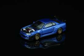 Nissan  - Skyline GT-R (R34) blue - 1:64 - Motorhelix - M63476 - MH63476 | Toms Modelautos