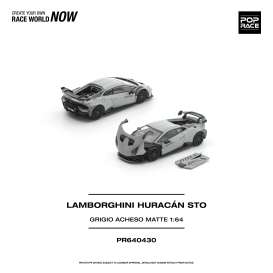 Lamborghini  - Huracan STO grey - 1:64 - Pop Race Limited - PR640430 - PR640430 | Toms Modelautos