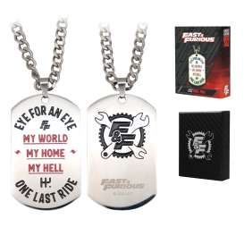 Accessoires Fast & the Furious - Steel Dog Tag  - Fanattik - UV-FF06 - fanUV-FF06 | Toms Modelautos